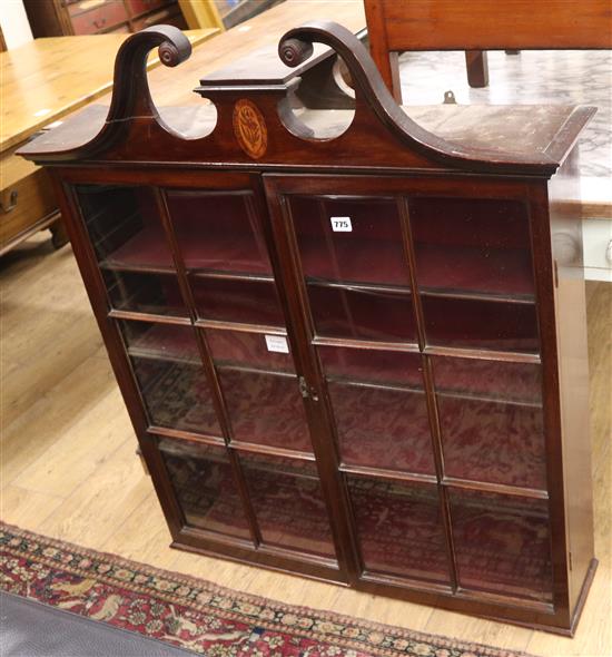 A George III mahogany wall cabinet W.93cm